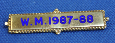 Breast Jewel Middle Date Bar 'WM 1987-88 - Engraved